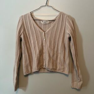 No Boundaries Beige Women's Button-Up Cardigan